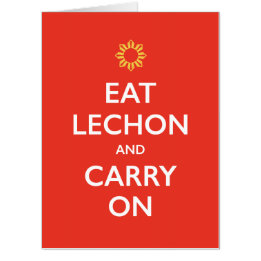 Tarjeta Día del Padre divertido filipino 'Lechon' y sigue