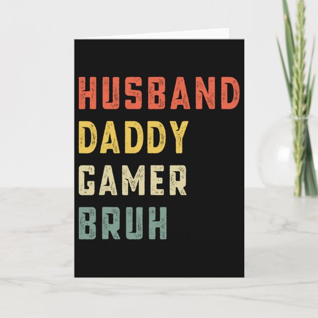 Tarjeta Día del Padre Divertido Video Marido Papá Gamer Br (Anverso)