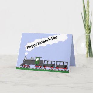 Tarjeta Día del Padre editable con tren