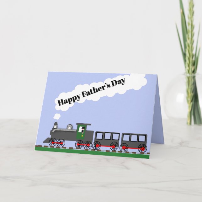 Tarjeta Día del Padre editable con tren (Anverso)