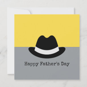 Tarjeta Día del Padre en Bloque de Colores Fedora Moderno