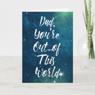 Tarjeta Día del Padre Espacio Celestial Fuera de este Mund