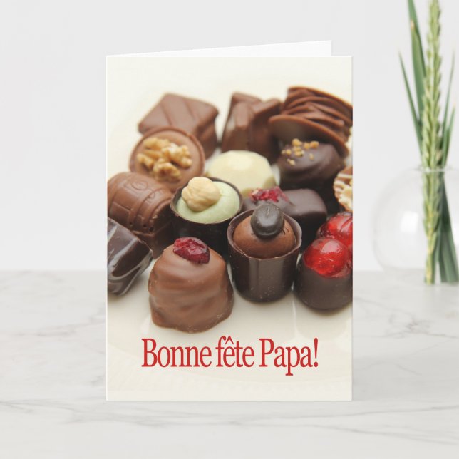Tarjeta Día del Padre Feliz Francés (Anverso)