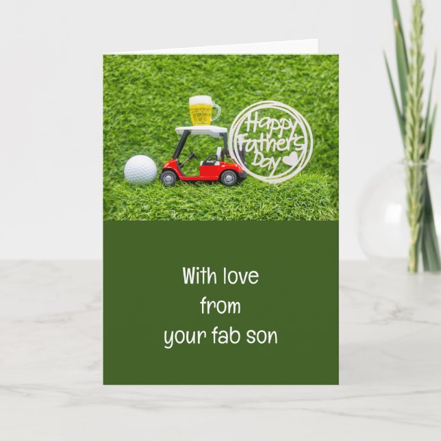 Tarjeta Día del Padre Feliz Golf (Anverso)