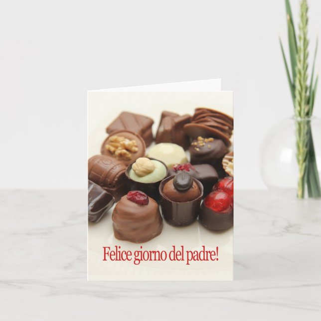 Tarjeta Día del Padre Feliz Italiano (Anverso)