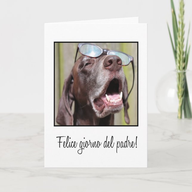 Tarjeta Día del Padre Feliz Italiano (Anverso)