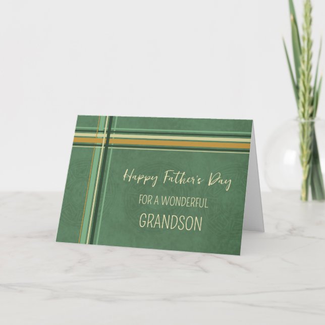 Tarjeta Día del Padre Feliz Nieto Verde (Anverso)