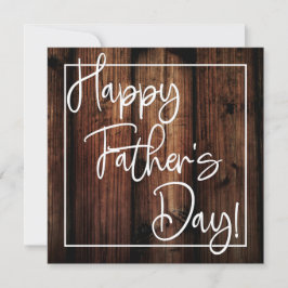 Tarjeta Día del Padre Fondo de Madera Rústica
