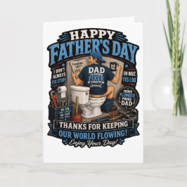 Tarjeta Día del Padre fontanero divertido
