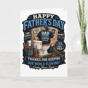 Tarjeta Día del Padre fontanero divertido