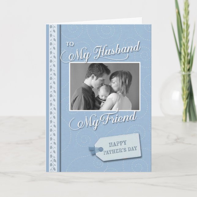 Tarjeta Día del padre, foto de mi marido, mi personalizado (Anverso)