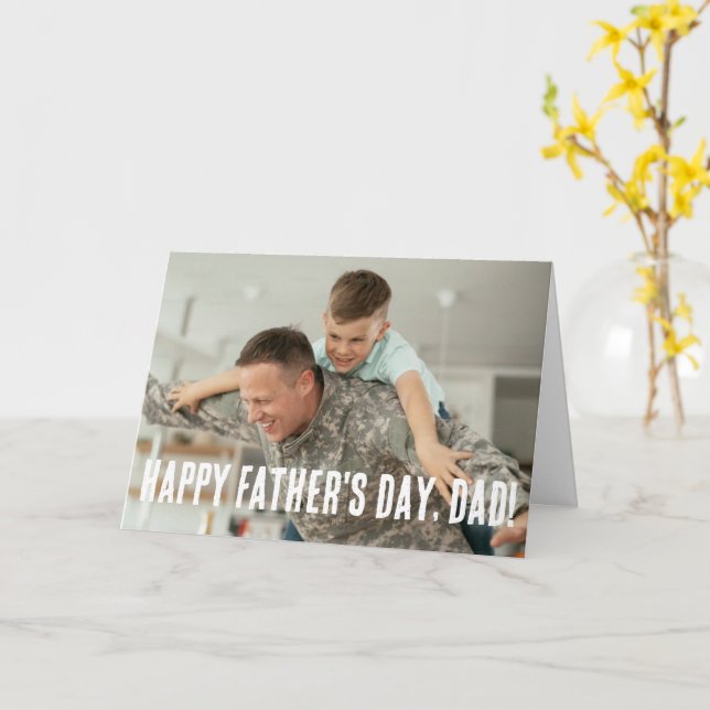Tarjeta Día del Padre Foto Personalizada Héroe Papá (flor amarilla)