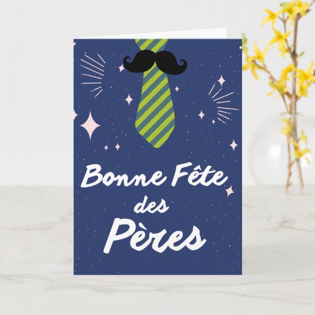 Tarjeta Día del Padre Francés Bonne Fete Des Peres (flor amarilla)