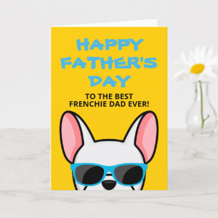 Tarjeta Día del Padre Francés Bulldog Francés Blanco