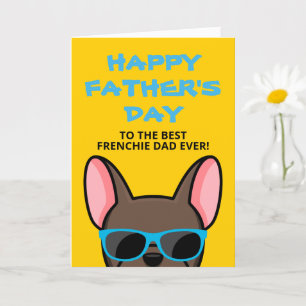 Tarjeta Día del Padre Francés Bulldog Francés Marrón