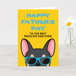 Tarjeta Día del Padre Frenchie Bulldog Francés Negro Bronc