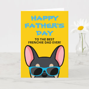 Tarjeta Día del Padre Frenchie Bulldog Francés Negro Bronc