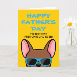 Tarjeta Día del Padre Frenchie Fawn Rojo Bulldog Francés
