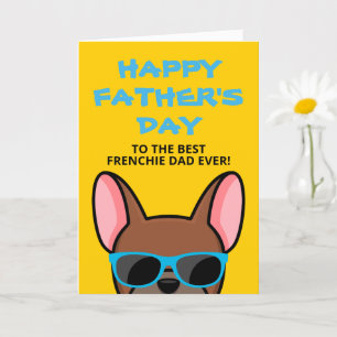 Tarjeta Día del Padre Frenchie Fawn Rojo Bulldog Francés
