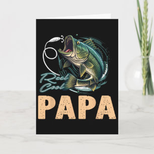 Tarjeta Día del Padre Funny Fisherman Reel Cool Papa Pesca