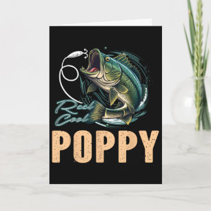 Tarjeta Día del Padre Funny Fisherman Reel Cool Poppy Pesc