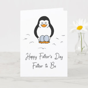 Tarjeta Día del Padre Futuro Padre de Gemelos Pingüino y H