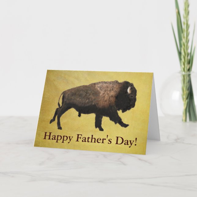 Tarjeta Día del Padre Galloping Bison (Anverso)