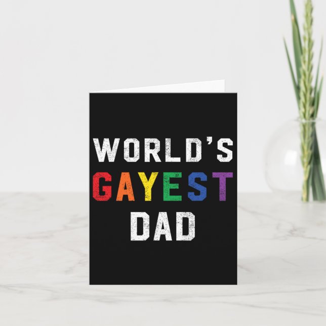 Tarjeta Día del Padre Gayest Cute Orgullo Gay Día del Padr (Anverso)