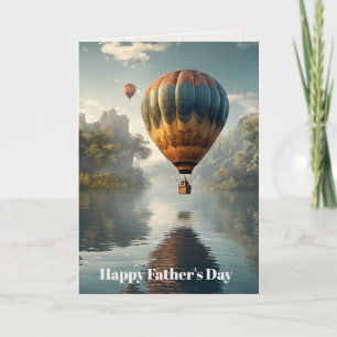 Tarjeta Día del Padre Globo Aerostático Reflejo en el Agua