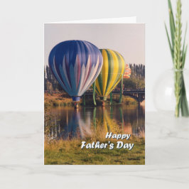 Tarjeta Día del padre, globos de aire caliente salpicados