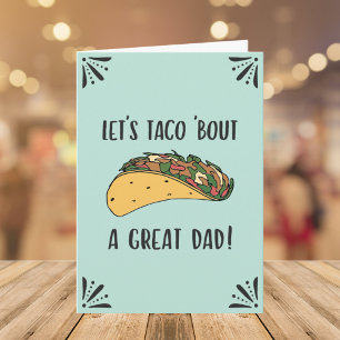 Tarjeta Día del Padre Gran Papá Chiste de Taco Frase Diver
