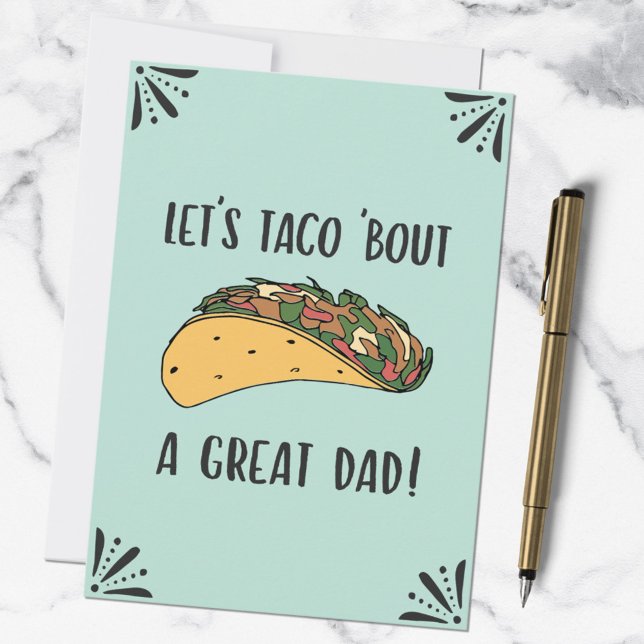Tarjeta Día del Padre Gran Papá Graciosa Cita Taco Pun (In situ)