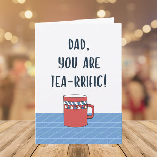 Tarjeta Día del Padre Gran Papá Té Divertido Cita Pun