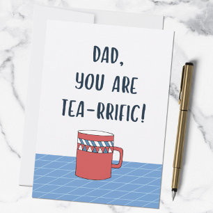 Tarjeta Día del Padre Gran Papá Té Divertido Cita Pun