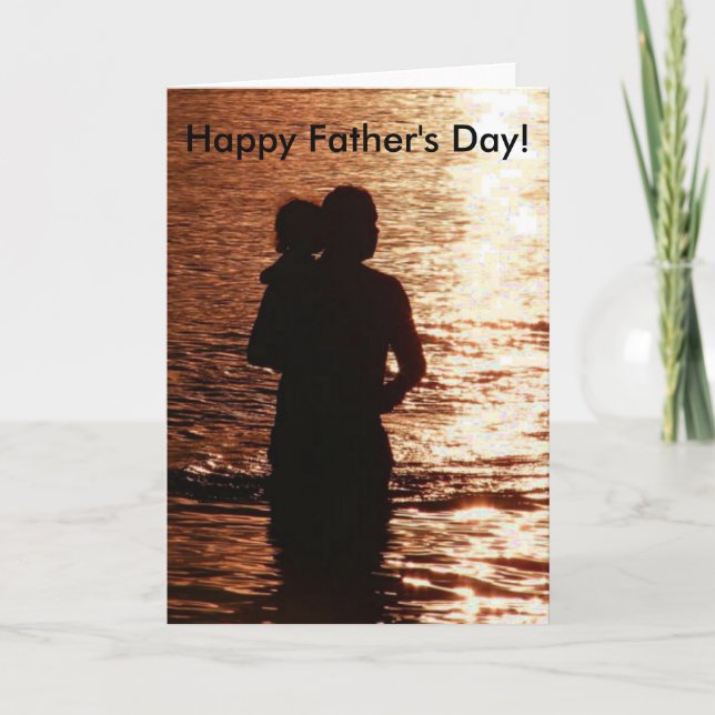 Tarjeta Día del Padre Hijos de Silhouette (Anverso)