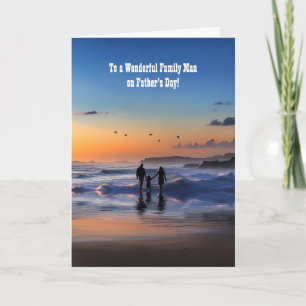 Tarjeta Día del Padre Hombre de Familia con Esposa e Hijo