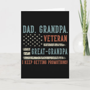 Tarjeta Día del Padre Hombres Papá Abuelo Veterano Bisabue
