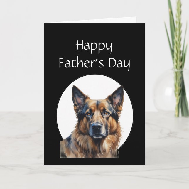 Tarjeta Día del Padre Humor Perro Pastor Alemán (Anverso)