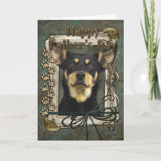 Tarjeta Día del Padre - Kelpie australiano (Anverso)
