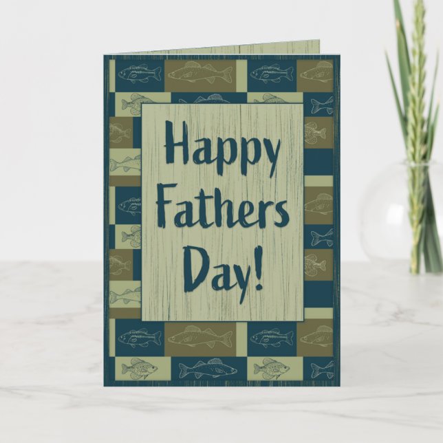 Tarjeta Día del padre, la felicidad es un viaje de pesca c (Anverso)