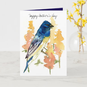 Tarjeta Día del Padre Lazuli Bunting Ave Naturaleza Vida S