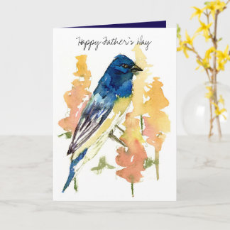 Tarjeta Día del Padre Lazuli Bunting Ave Naturaleza Vida S