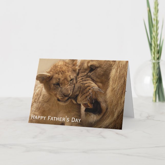 Tarjeta Día del Padre León y Cubo (Anverso)