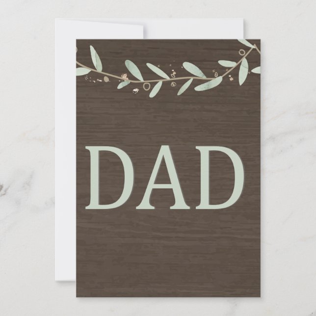 Tarjeta Día del Padre Madera y Verde (Anverso)