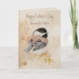 Tarjeta Día del padre, maravilloso padre pájaro carbonero