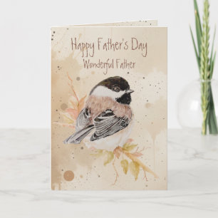 Tarjeta Día del padre, maravilloso padre pájaro carbonero