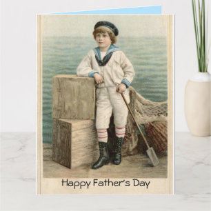 TARJETA DÍA DEL PADRE MARINERO VINTAGE