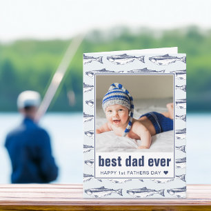 Tarjeta Día del Padre Mejor Papá del Mundo Foto de Patrón