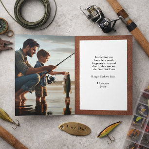 Tarjeta Día del Padre Mejor Papá Pescando Siempre