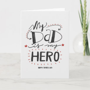 Tarjeta Día del Padre - "Mi papá es mi héroe"
